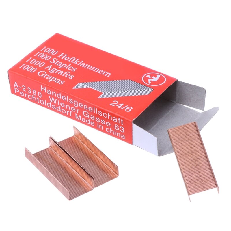 12# 24/6 Rose Gold  Metal Staples for heavy duty stapling machines 1000Pcs/Box