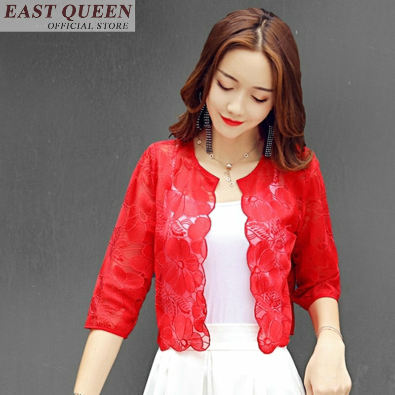 Blusa feminina renda gola redonda, camiseta feminina curta casual meia manga elegante dd703 l