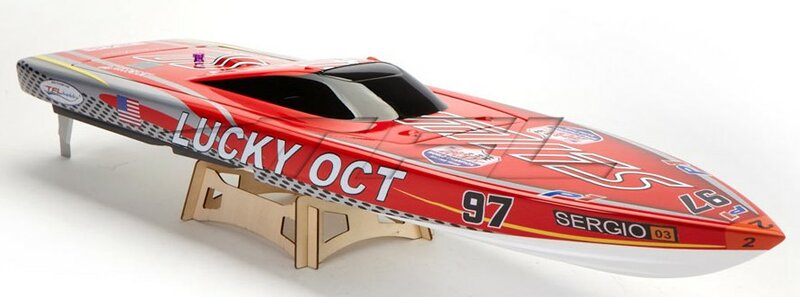 Lucky Oct-Barco de carreras sin escobillas, bote eléctrico P1 de 34 "/870mm, con Motor 1126 sin escobillas, 120A ESC, 3660