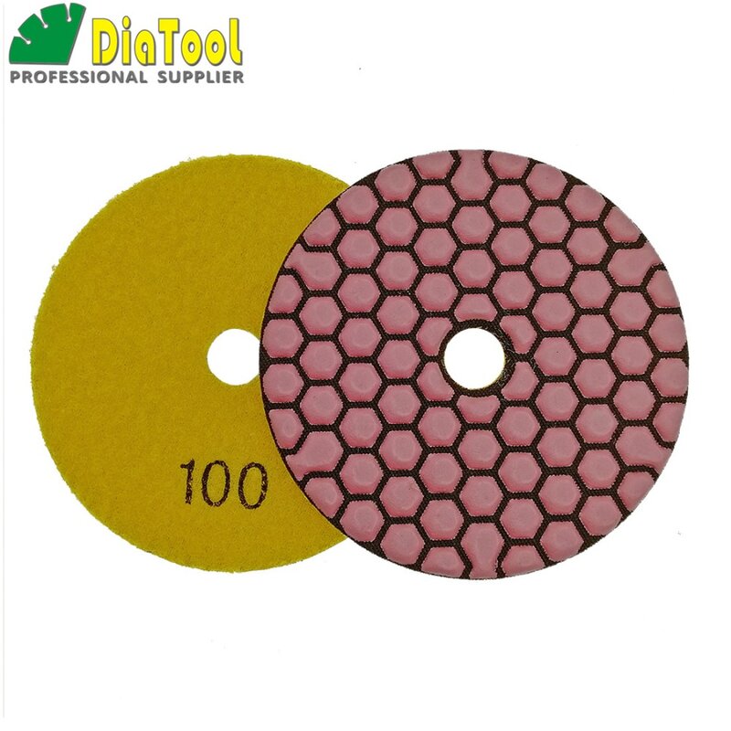 6pcs 100mm #100-1 B dry polishing pads For granite marble ceramic  diameter 4inch Resin bond diamond flexible polishing pads