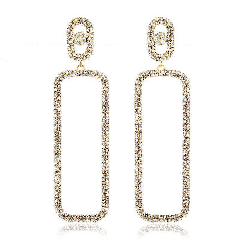Новое поступление 2020 роскошные сверкающие длинные геометрические серьги-подвески с кристаллами для женщин Стразы Простые Модные ювелирные изделия ye090