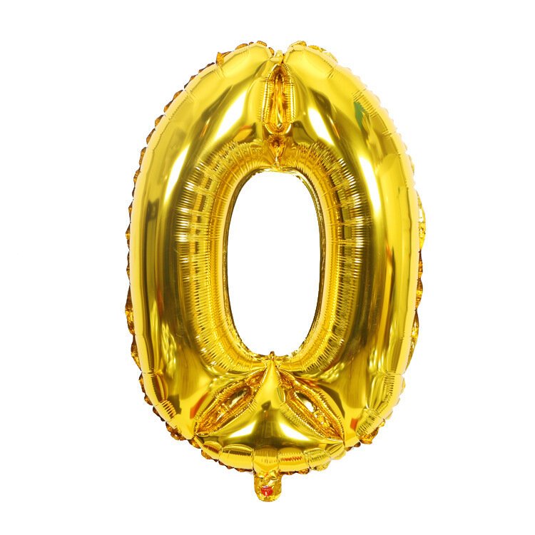 32 Inci 0-9 Besar Helium Digital Balon Udara Foil Silver Emas Warna Anak Mainan Pesta Ulang Tahun Anak-anak kartun Topi Mainan