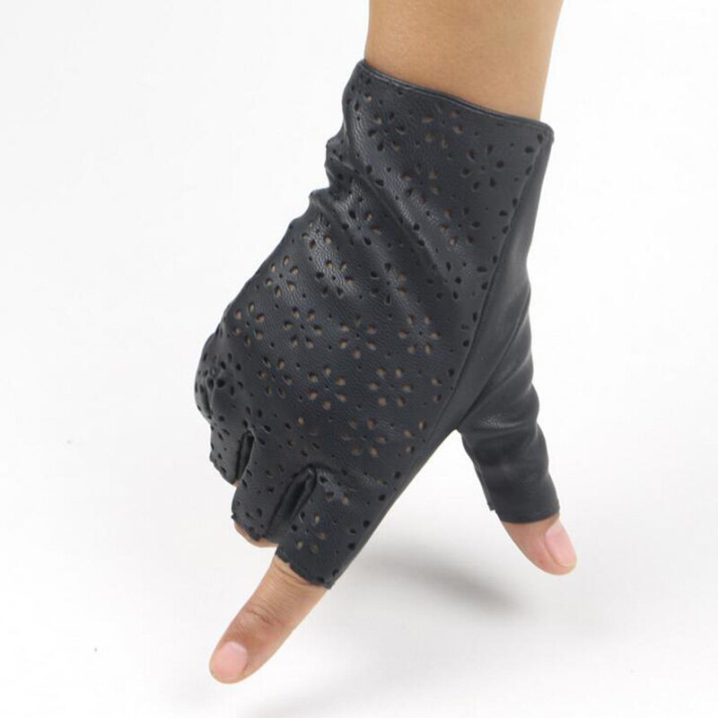 Модные женские тонкие дышащие перчатки из искусственной кожи в стиле панк для танцев женские перчатки для вождения без пальцев перчатки дл...