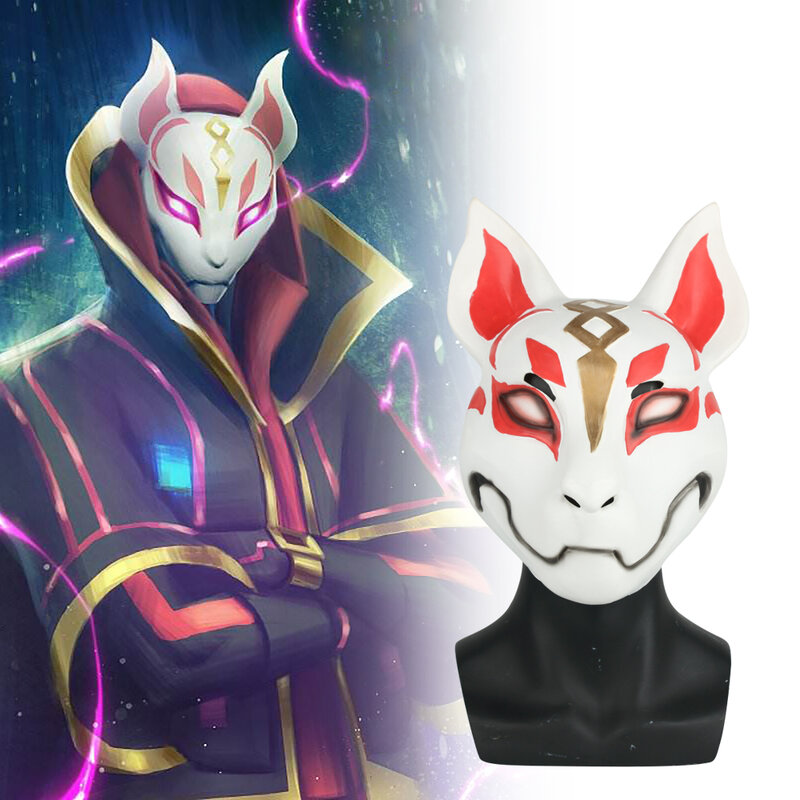 2018 Game Fortniter Mask Fox kitsune Animal Full Head Mask Adult Unisex Masquerade Helmet Props Party Halloween Fancy Dress