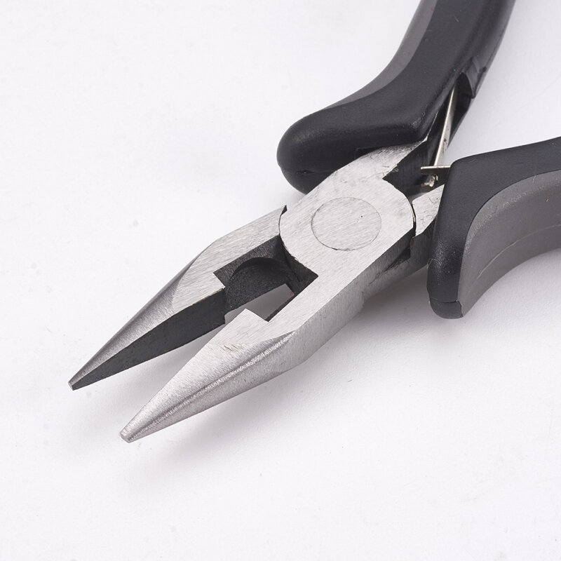 Alicate de aço carbono de joias agulha alicate de nariz de polimento ferramentas para fazer jóias 13x7.7x1.7cm