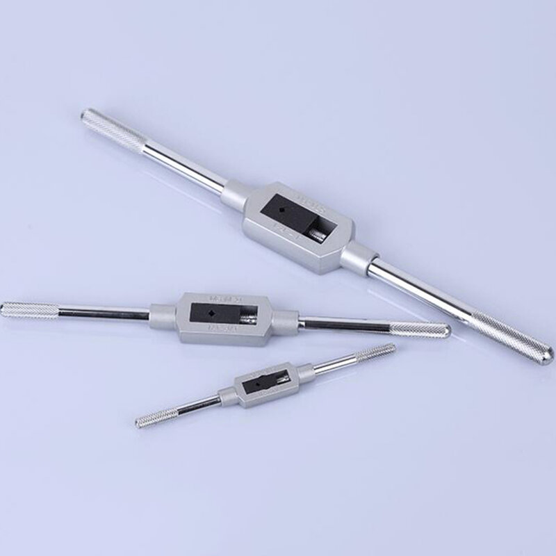 Soporte de llave de grifo de mano ajustable, herramienta de escariador de roscado con mango métrico de rosca de M1-M25, accesorios de grifos y troquel, 4 tipos a elegir