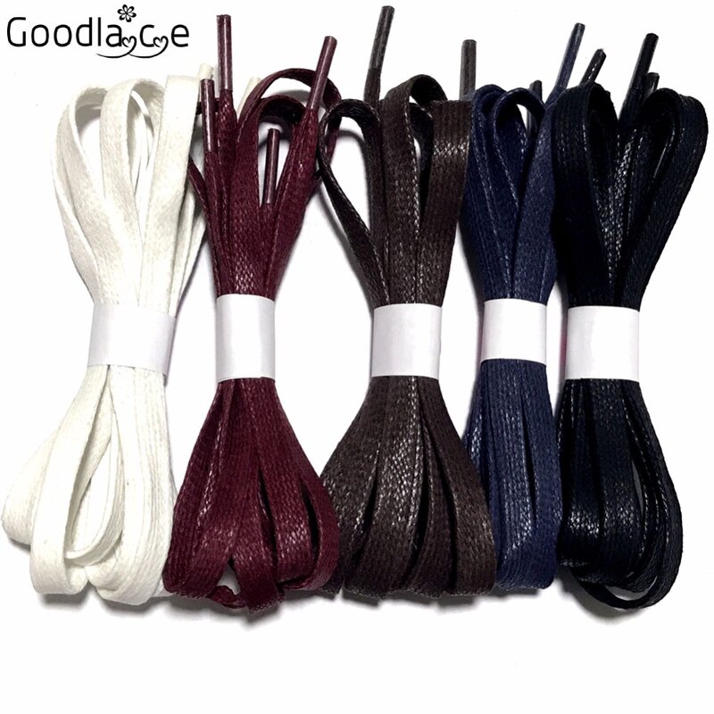 80cm / 90cm / 100cm / 120cm / 140cm of Flat Unisex  Waxed Shoelaces 7mm Cotton with Wax Coating Shoe Laces