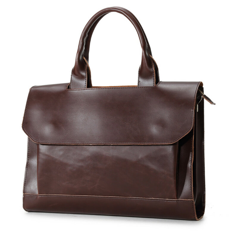 Fashion Vintga Men PU Leather Bag Famous Brand Boys Shoulder Messenger Bags Causal Handbag Man Laptop Crossbody Travel Briefcase