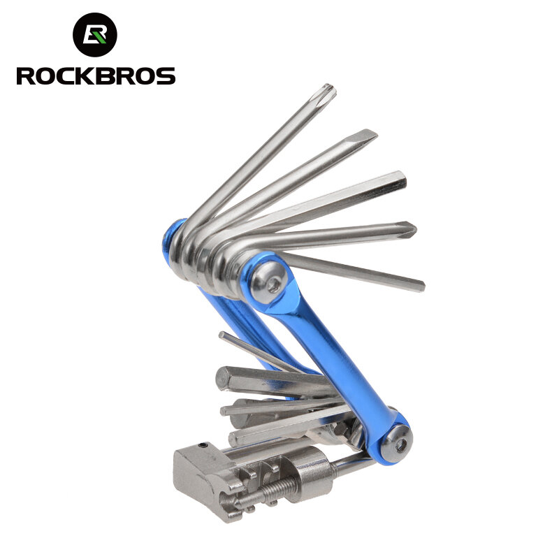 ROCKBROS Mini Repair Pocket Folding Tool 11 in 1 Bicycle Mountain Road Bike Tool Set Cycling Multi Repair Tools Kit Wrench