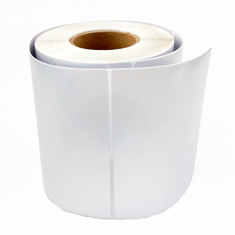 (500สติ๊กเกอร์ต่อม้วน)เงินฉลากบาร์โค้ดม้วน100x70 MMด้านPETฉลากกาวกระดาษสำหรับม้าลาย