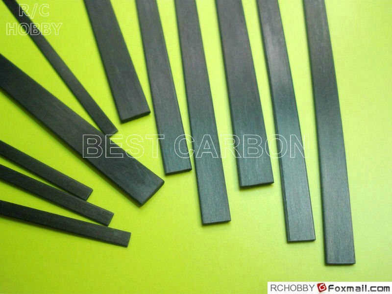 10 pcs of 1mm x 6mm x 1000mm  Carbon Fiber Strip