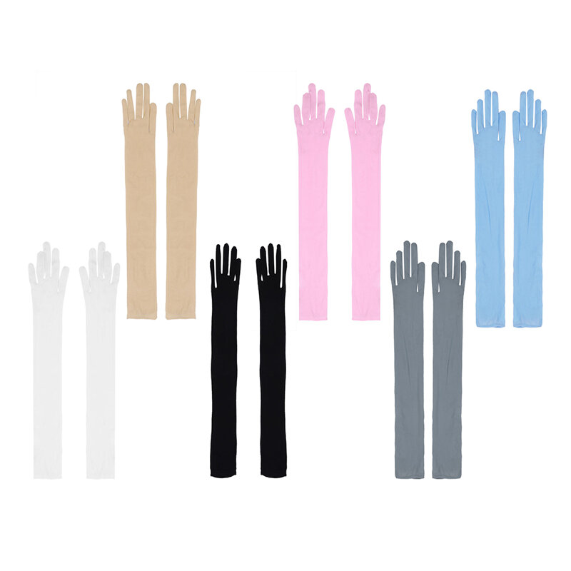 YiZYiF seksowne rękawiczki damskie gładkie Sheer Seamles długie rękawiczki rękawiczki do ochrony przed słońcem rękawiczki panny młodej bezszwowe przepuszczalne rękawiczki