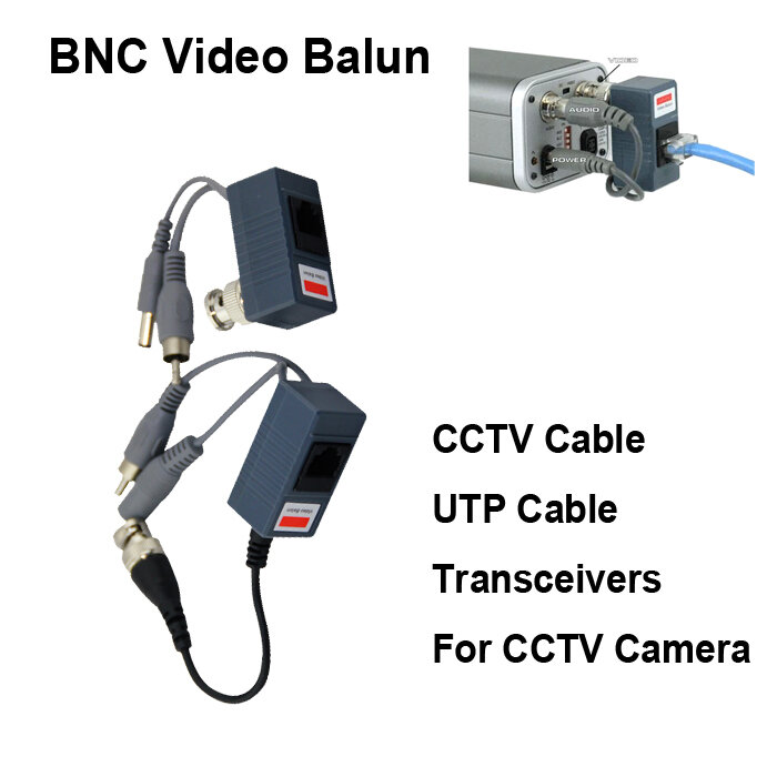 Heißer UTP CCTV BNC video Balun leistungs Passive Balun Rj45, POE Power Video Audio 3 in 1 Transceiver CCTV ersatzteile freies schiff