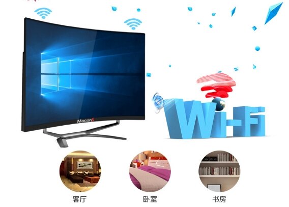 2018 neue China 21,5 23,5 27 32 zoll VGA + DVI + SPK HD curved pc computer