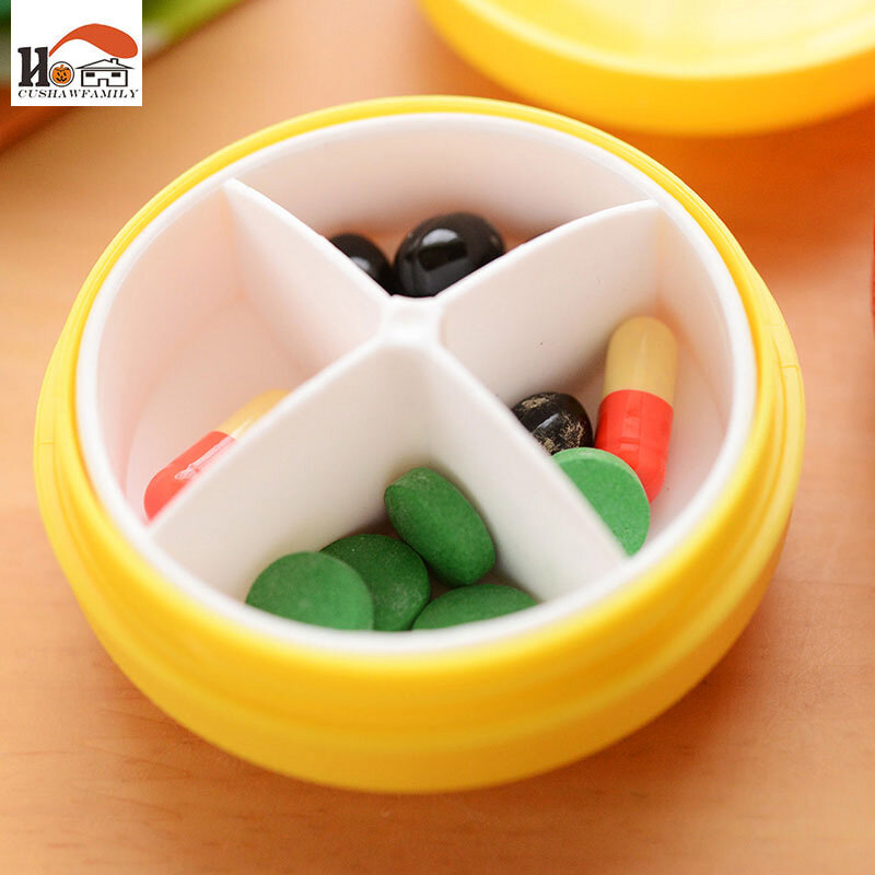 CUSHAWFAMILY seal dobrável Portátil 6/4 Slots Pill Casos de Jóias Caixa de Armazenamento dos doces Vitamina Medicina Pill Box Caso Container