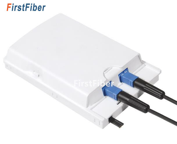 FirstFiber ODN FTTH caja de terminación de fibra de 2 núcleos, 2 puertos, 2 canales, divisor de enchufe de fibra óptica para interiores y exteriores