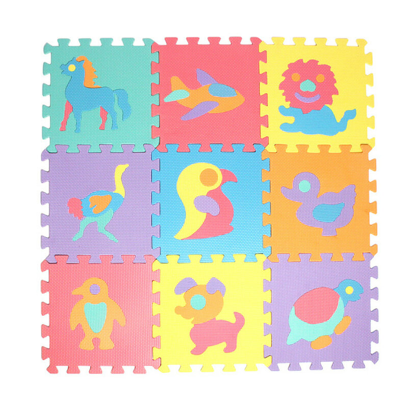 10ピース/セット30x30cm子供用プレイマット,動物と数字のパターン,赤ちゃんの床,アルファベット,フォームヨガマット