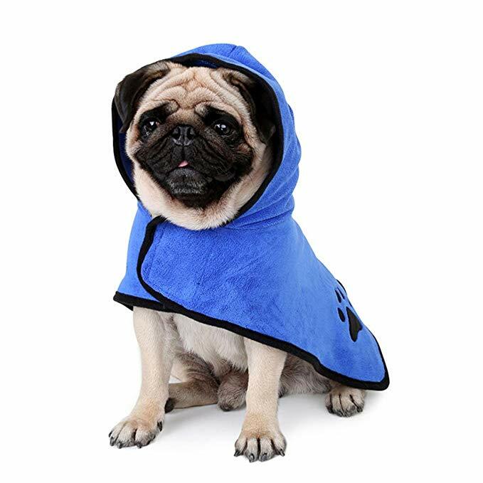 Банный халат для собак, мягкий, супер впитывающий, роскошно 100% микрофибра, полотенце для сушки собак, Халат с капюшоном/поясом для больших, с...