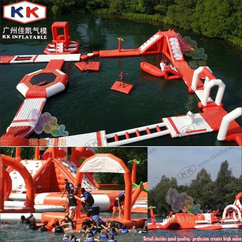 Aventura inflável gigante profissional do Aqua, parque aquático épico, parque aquático flutuante para comercial