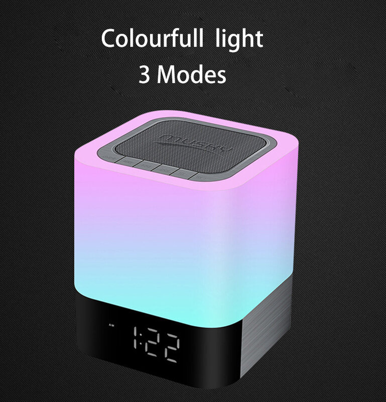 PANYUE Wholesale 10PCS Smart Touch Wireless Bluetooth Speaker Music Clock LED Bedside Lamp Dimmable Colorful Night Light