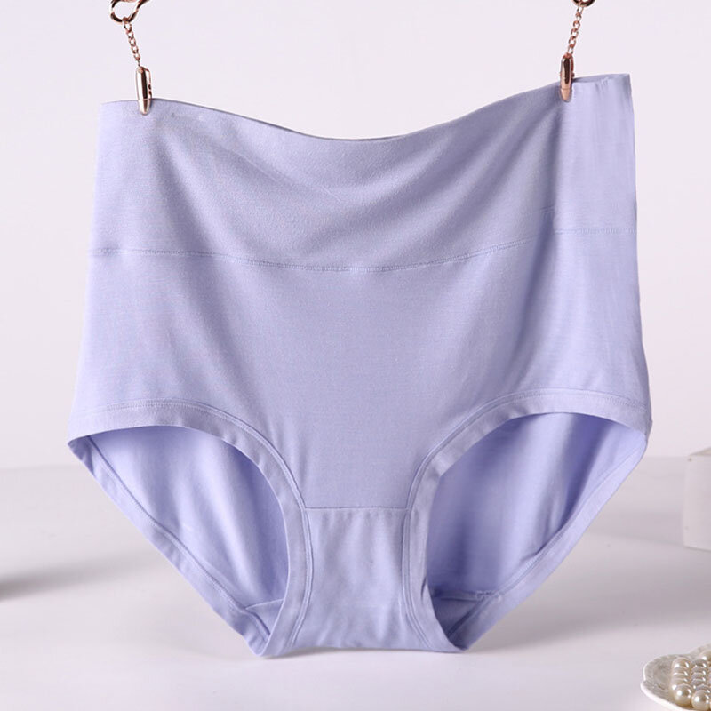 V001 4Pcs/Lot High Waist Plus Size Lenceria Briefs For Women Bamboo Fiber Panties Seamless Lingerie Underwear Bragas Mujer