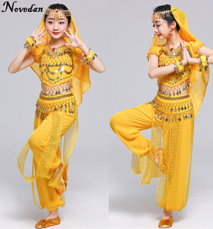 Costumi di danza del ventre per bambini costumi di danza orientale costumi di danza del ventre abiti di danza del ventre Bollywood costumi di danza indiana per bambini ragazze