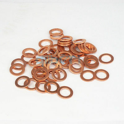 Multiple Thick 1mm Copper Flat Gaskets Crush Washer Sealing Ring Spacer For Boat