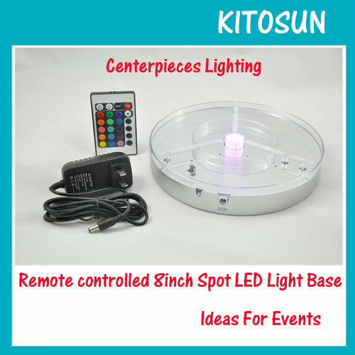 50 шт./лот Kitosun 8-дюймовая перезаряжаемая осветительная база RGBW многоцветная светодиодная осветительная База под вазу с пультом дистанционного управления