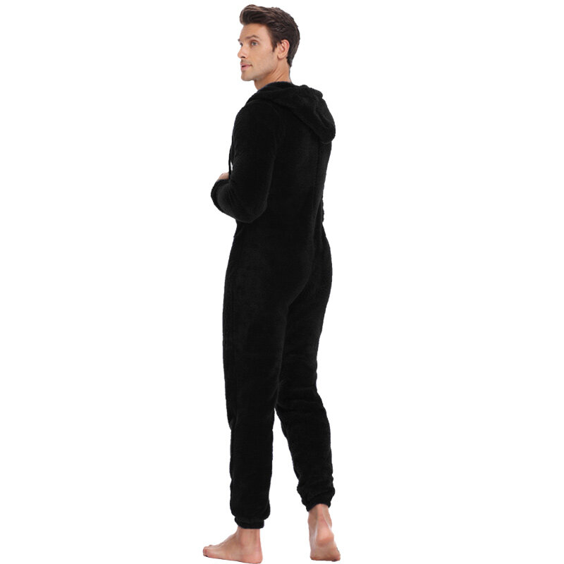 Uomo peluche Teddy Fleece pigiama inverno caldo pigiama tuta Plus Size Sleepwear Kigurumi set pigiama con cappuccio per uomini adulti
