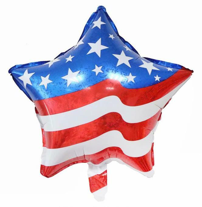 Balões laminados de estrelas e listras do dia da independência americana decoração do dia dos eua balão de aniversário suprimento para festa