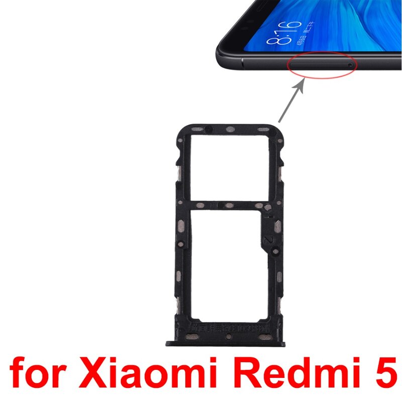 새로운 Xiaomi Redmi 5 \ Redmi 5A 2 SIM 카드 트레이/마이크로 SD 카드 트레이 수리 부품