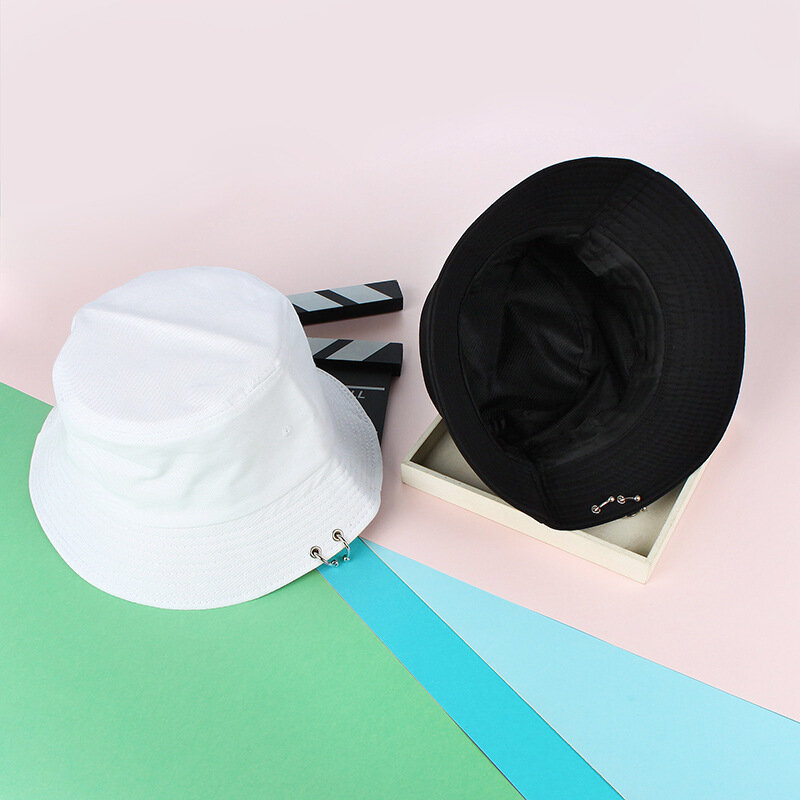 Кольцо Harajuku мужская шляпа-Панама женская k pop bob уличная пляжная шляпа от солнца черная желтая модная Панама Рыбацкая шляпа 2019