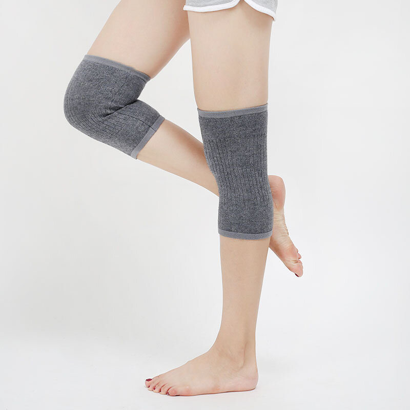 Lã feminina peso leve quente joelho manga sólida inverno frio quente joelhos lã de malha alta joelho protetores perna aquecedores