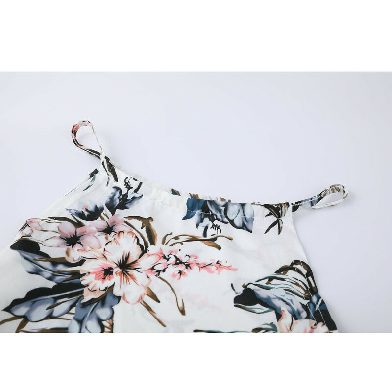 Vestidos de verano 2019 Fashion Women Print Boho Floral Long Maxi Dress senza maniche sera Party Summer Beach Sundress Robe W619