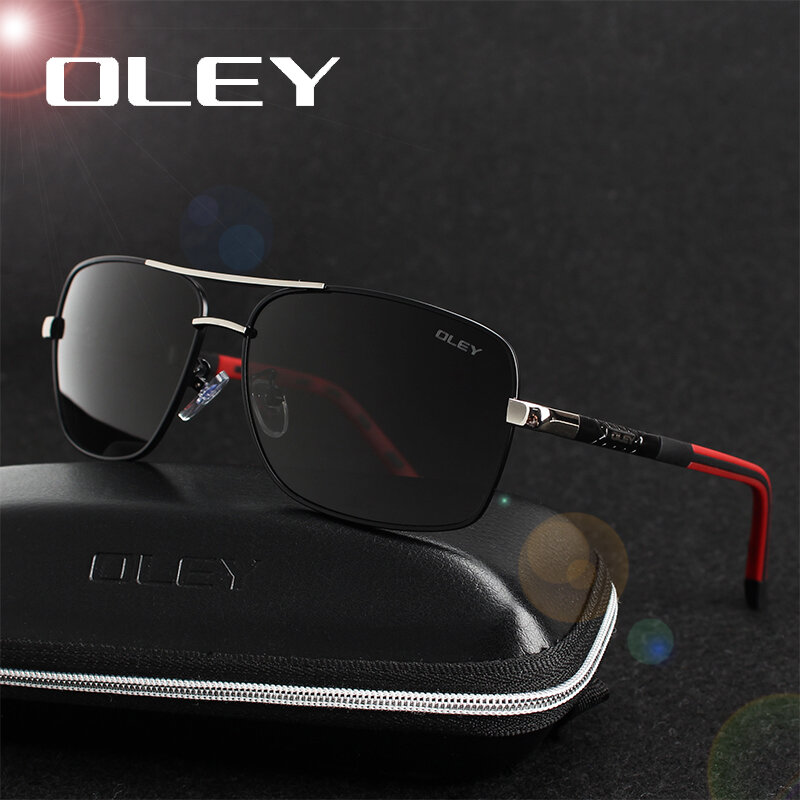 Мужские солнцезащитные очки OLEY, черные поляризационные очки для вождения, с логотипом на заказ, Y8724, 2019