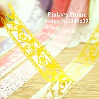 (5 Stuks/partij) Snoep Kleuren Kant Tape Decoratie Diy Washi Sticky Paper Masking Tape Zelfklevende Tape