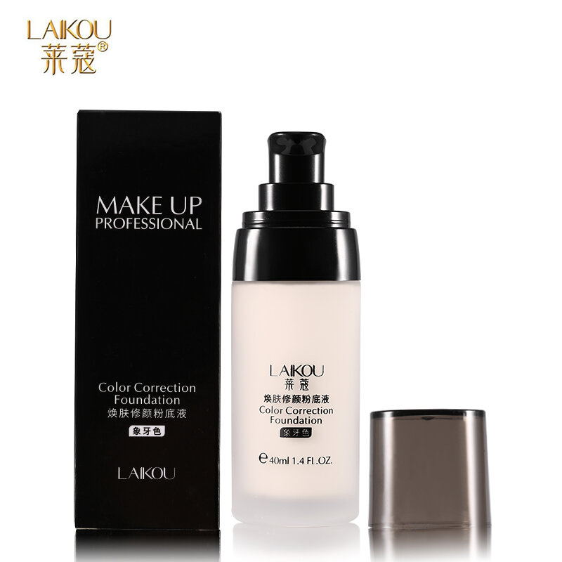 Laikou marca maquiagem base rosto líquido fundação bb creme corretivo branqueamento hidratante-controle de óleo à prova d40 água maquiagem 40g