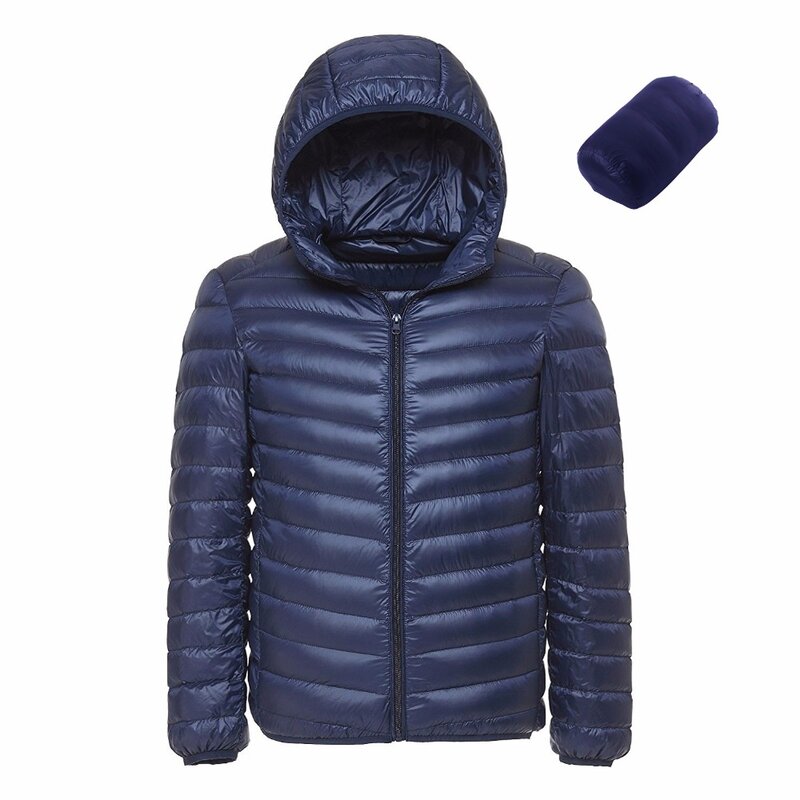 2020 남성 후드 초경량 화이트 덕 다운 재킷, 따뜻한 재킷 라인 휴대용 패키지 남성 팩 재킷