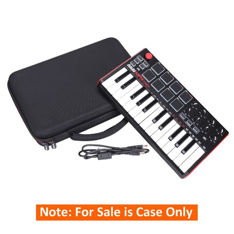 LTGEM Hard Carrying Case for Akai MPK Mini MK2/3 and MPK Mini Play MIDI Keyboard Controller Storage Bag