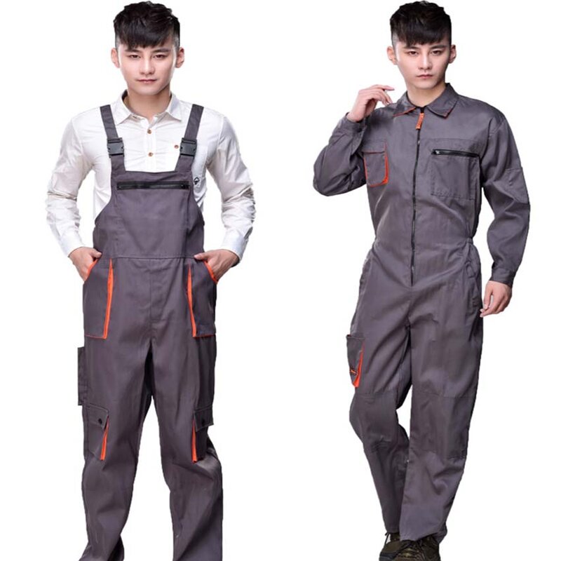 Peto de trabajo para hombre y mujer, mono protector con tirantes, pantalones, uniformes de trabajo, talla grande 4XL