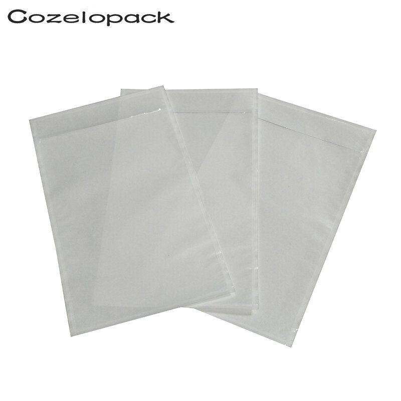 50pcs-4.5x5.5 7x10 รายการบรรจุซองจดหมาย CLEAR Face ใบแจ้งหนี้ SLIP Enclosed กระเป๋า Self Adhesive การจัดส่งฉลาก