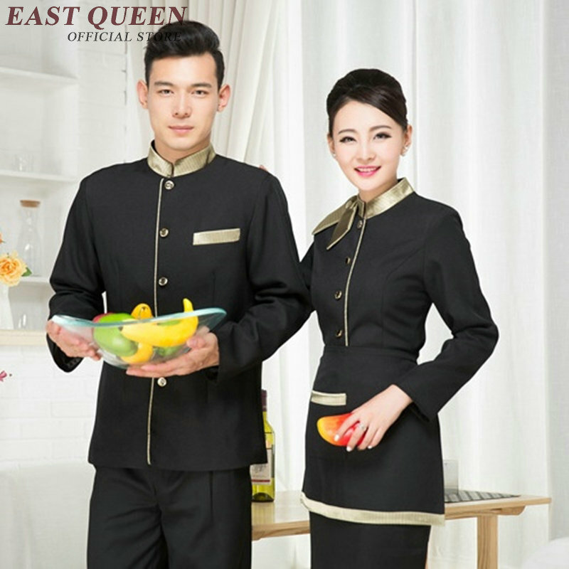 Uniforme de camarero para restaurante, traje de camarera, servicio de comida, hotel, restaurante, ropa NN0007