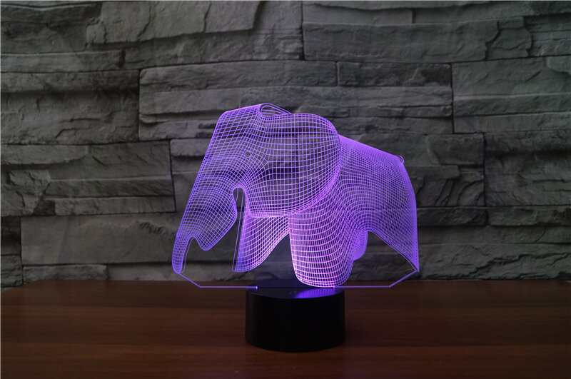Lâmpada de mesa de led em acrílico, lâmpada 3d criativa com acabamento em papel lâmpada noturna com 7 cores variadas usb luz para decoração de quarto