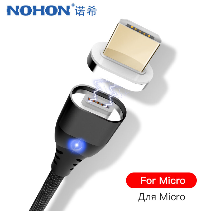 NOHON 3A Magnético Cabo de Carregamento Rápido Para o iphone X 8 XS MAX XR 7 Micro USB Tipo C Para Samsung xiaomi Carregador Cabos de Dados Ímã