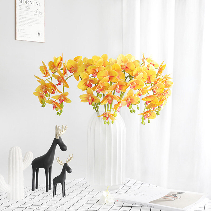 3D Artificial mariposa orquídea para casa boda decoración DIY toque Real Casa decoración Flore