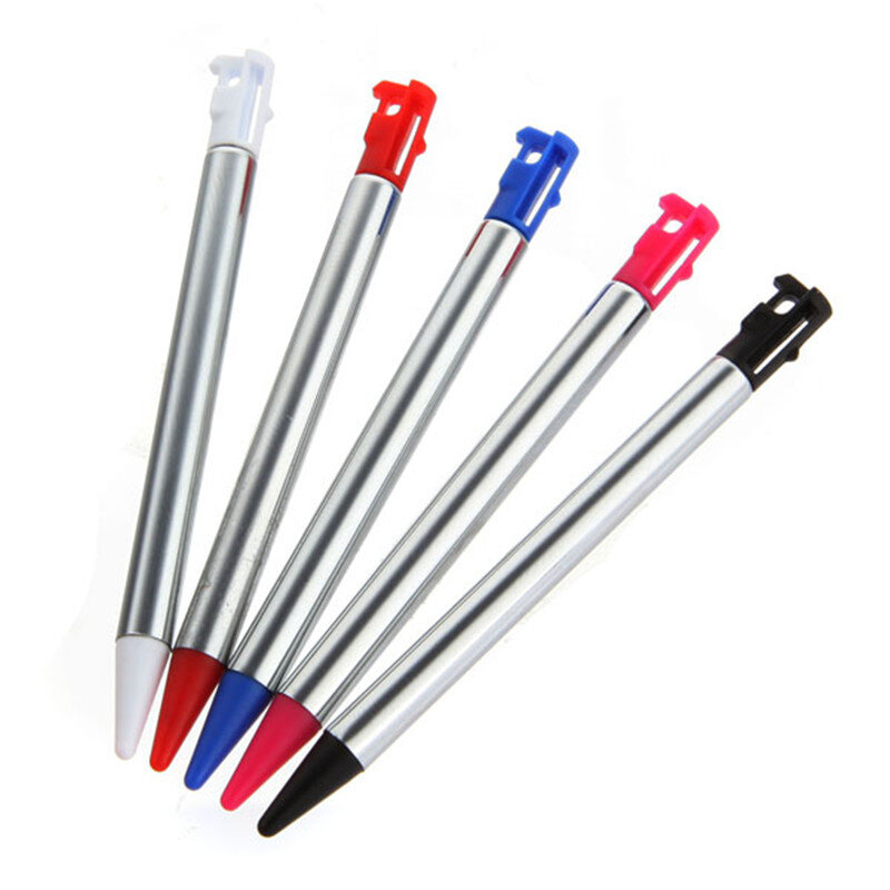 High Quality 5pcs/lot Retractable Metal 7-12cm Length Touch Screen Stylus Pen Set For Nintendo For 3DS Gaming Accessory