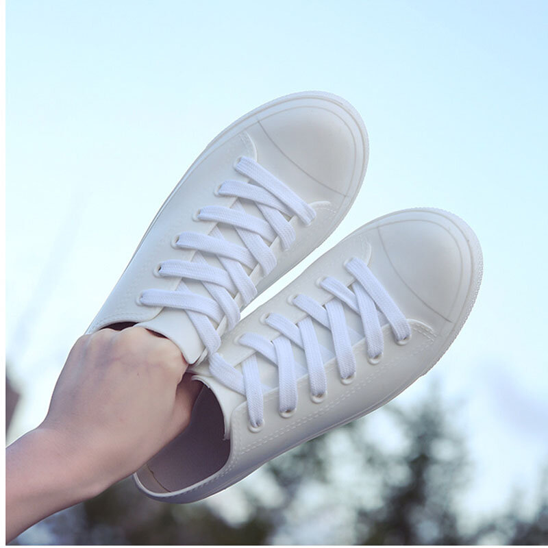 Botas de lluvia impermeables para mujer, zapatos informales de goma, color blanco, talla 40, primavera y verano, 2019