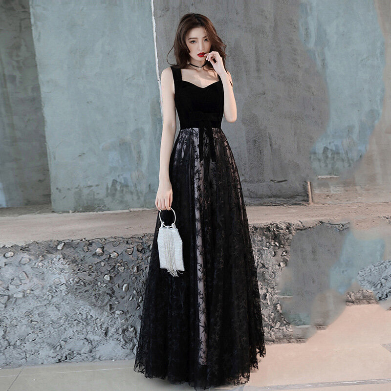 Sexy Chinese Black Qipao Female Embroidery Cheongsam Dress Vestidos Chinos Oriental Wedding Gowns Party Dresses Oversize 3XL