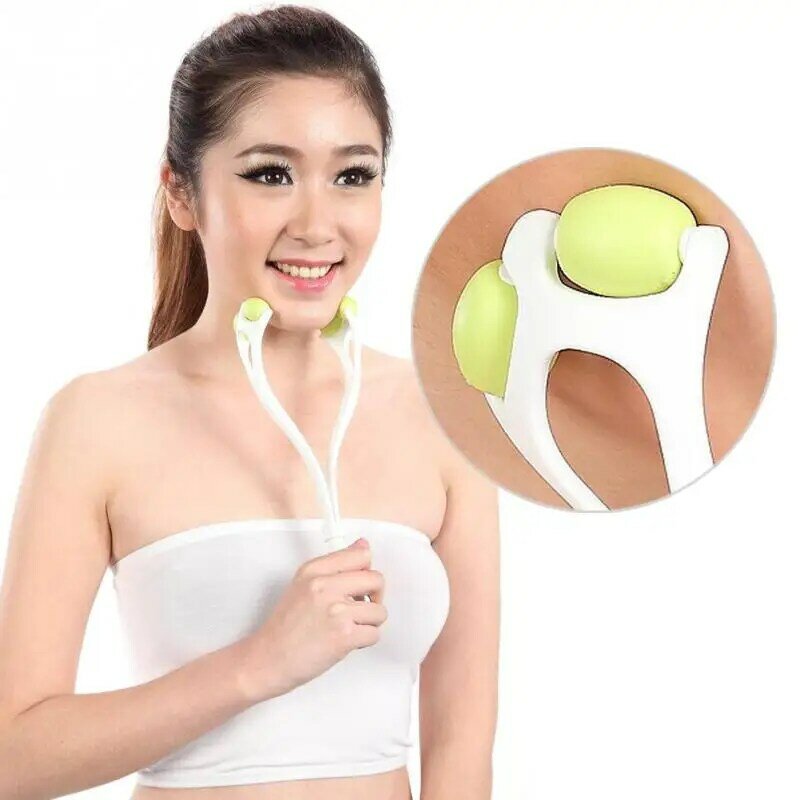 1pc New Potent Thin Face Massager Face Neck Chin Roller Massage Slimming Remove Line Random Color