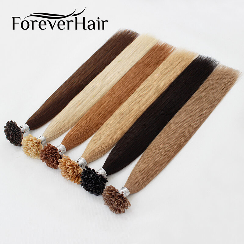 FOREVER HAIR 1 g/s 16 "18" 20 "100% Real Remy Fusion do przedłużania włosów czerwona końcówka keratyny naturalne doczepy z ludzkich włosów do przedłużania włosów s 50 sztuk/pac